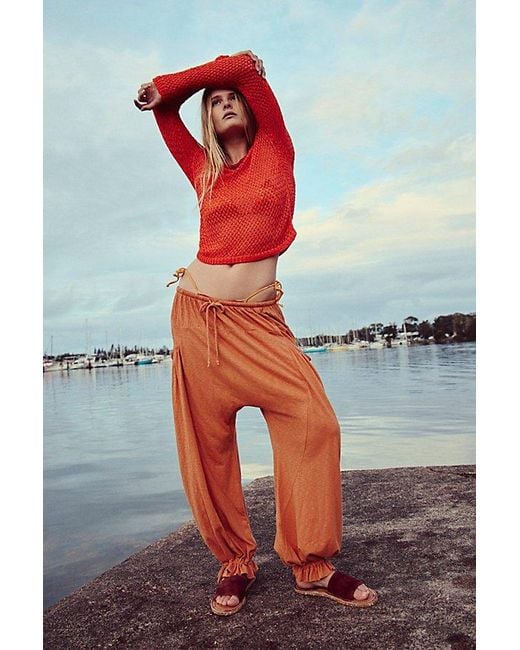 Free People Gray Dew Drop Harem Pants By