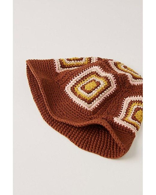 Free People Black Sofie Crochet Bucket Hat