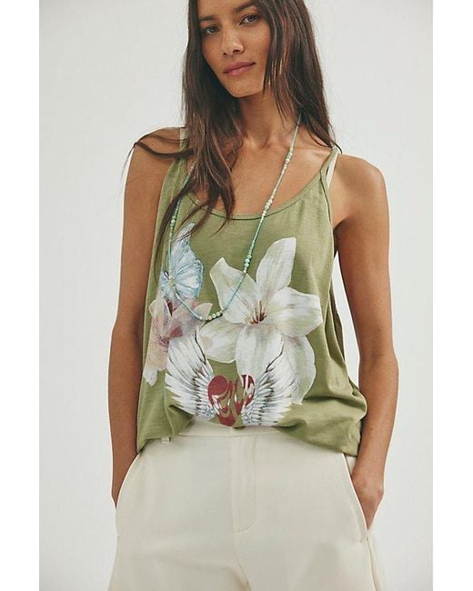 Free People Green Fp X Juliet Johnstone Shoreside Tank Top