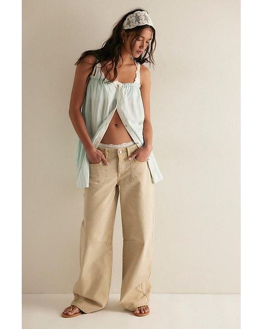 Free People Natural Teagan Low-Rise Baggy Boyfriend Jeans