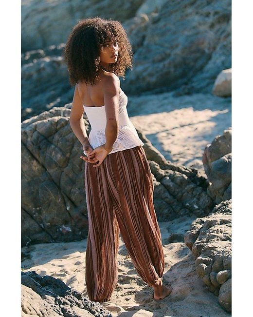 free-est Blue Playa Party Stripe Pants By