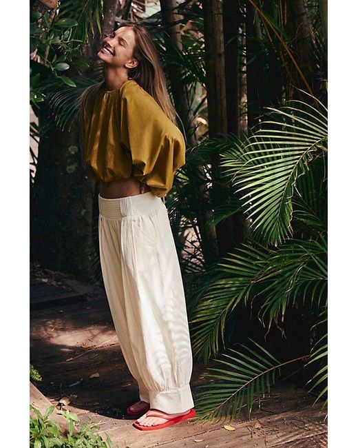 Free People Green Jonni Pull-On Pants By