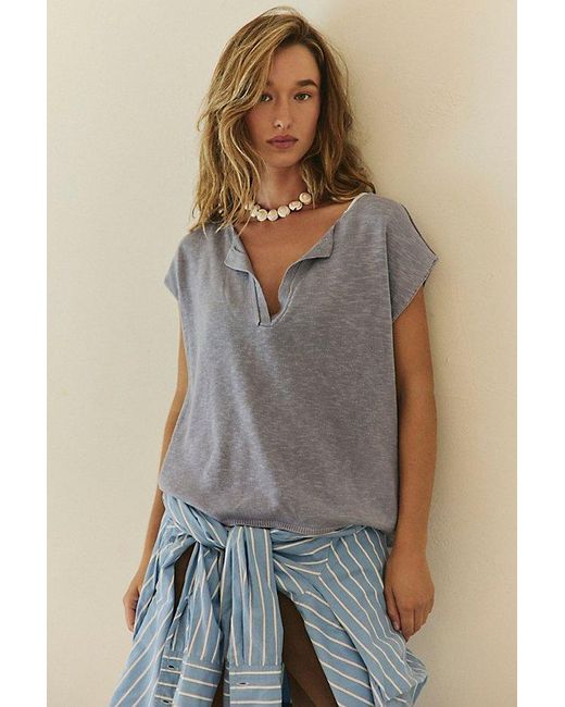 free-est Blue Marina Del Sol Sweater Top By