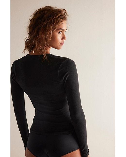 Free People Black Wide Awake Layering Top