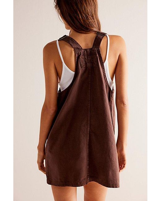 Free People Brown We The Free Overall Smock Mini Top
