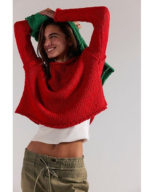 Free People Red Opal Rollneck Knit Jumper