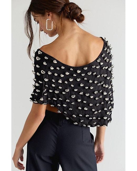 Urban Outfitters Black Heart Charm Cropped Poncho