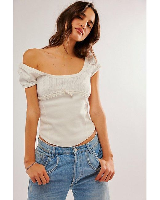 Free People White We The Free Love Letter Tee