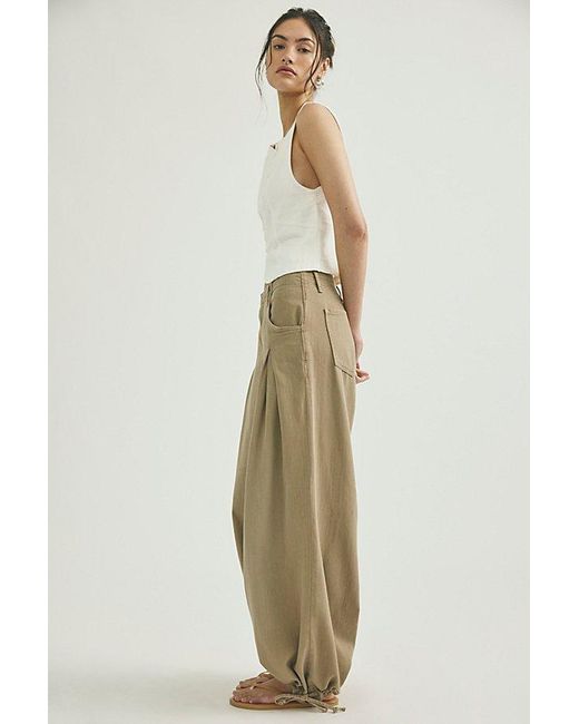 Free People Green Essential Lotus Balloon Jeans