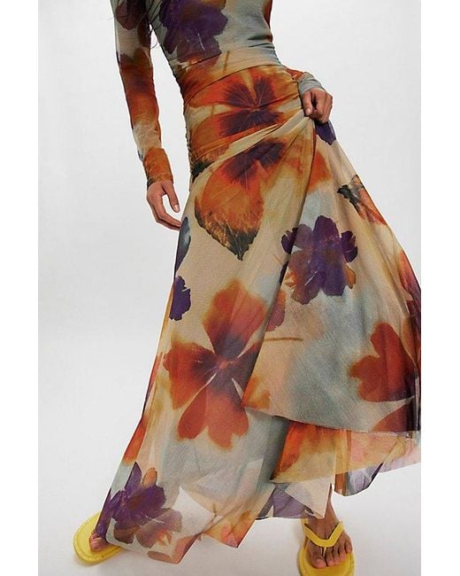 Free People Brown Sunnei Mesh Maxi Dress