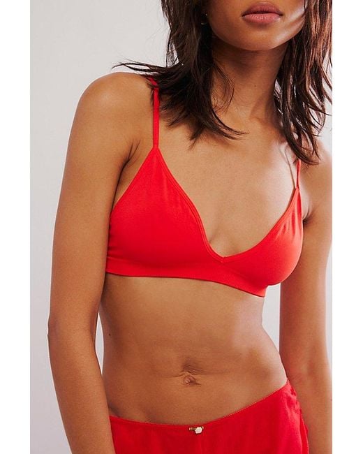 Intimately By Free People Red Baseline Bralette