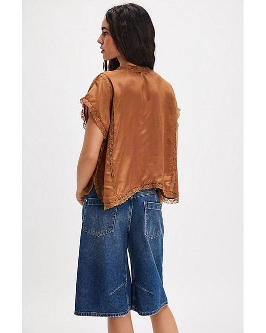 Free People Blue Marigold Shine Lace Top