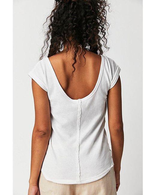 Free People White Bout Time Tee At Free People In Ivory, Size: Xs