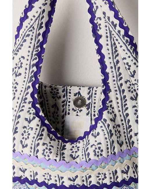 Anna Sui Blue Mini Prairie Patchwork Bag