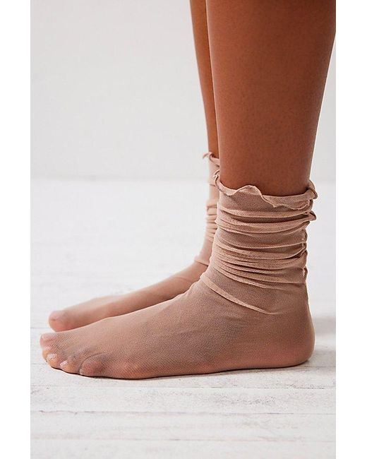 Only Hearts Brown Tulle Crew Socks