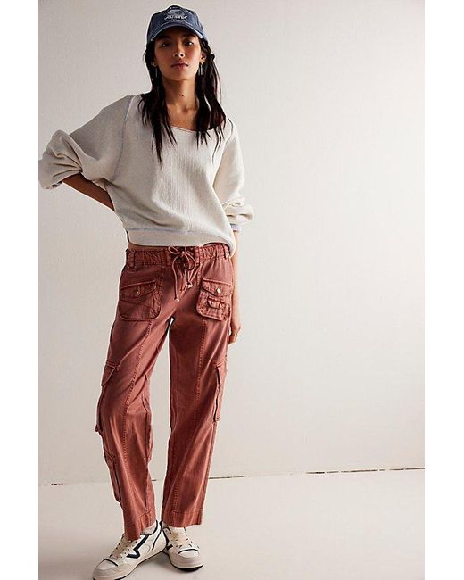 Free People Multicolor Tahiti Cargo Trousers At In Auburn, Size: Large
