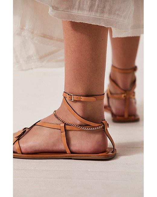 Vicenza Brown Athena Anklet Wrap Sandals