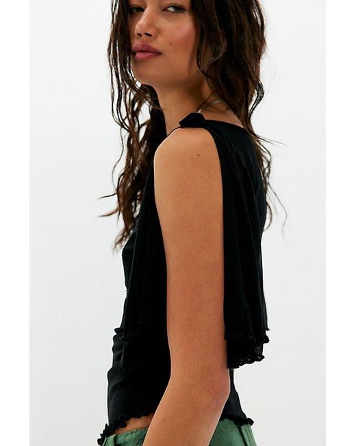 Free People Black Bella Knit Top