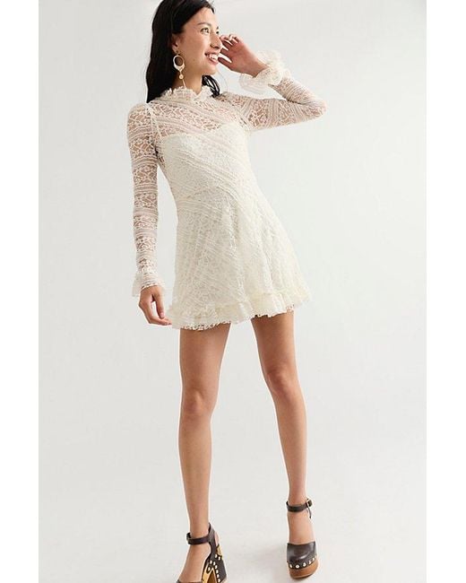 Free People Natural Woodland Whispers Mini Dress