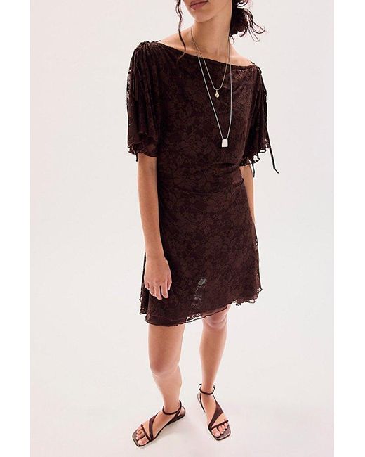 free people lace dress black Wishing Well Mini in Eco-Knit Button-Up Sweater Dress swatches-rhapsody-long-sleeve-knit-mini-dress line dry Imported Model Dress's Color:93#-Dark grass green