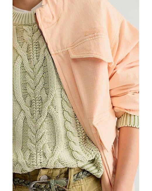 Free People Green Francis Pullover