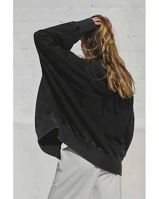 Free People Black Sprint To The Finish Zip-up