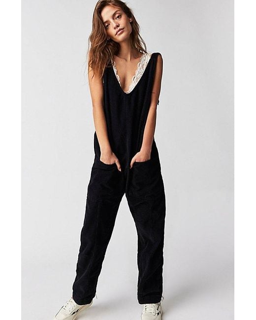 Free People Blue We The Free High Roller Cord Jumpsuit