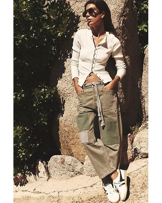 Free People Green We The Free Moxie Pull-on Barrel Jeans