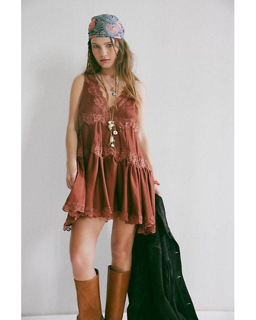Free People Green In This Groove Mini Slip