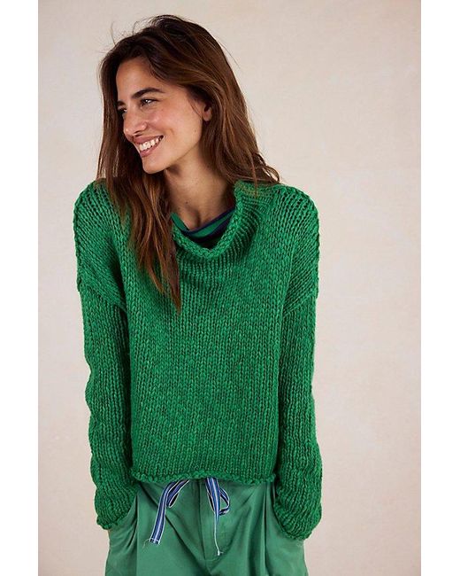 Free People Green Opal Rollneck Knit Jumper