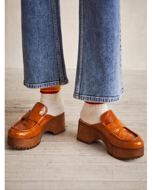 Free People Leather Corbin Loafer Clogs Lyst