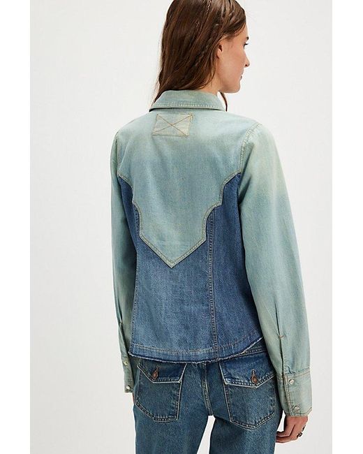 Free People Blue We The Free Dude Ranch Denim Shirt