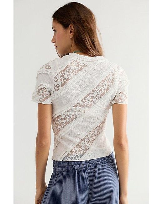 Free People Blue Solita Lace Top