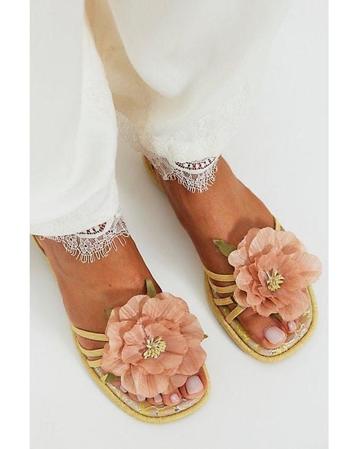Circus by Sam Edelman Natural Olana Flower Strappy Sandals By