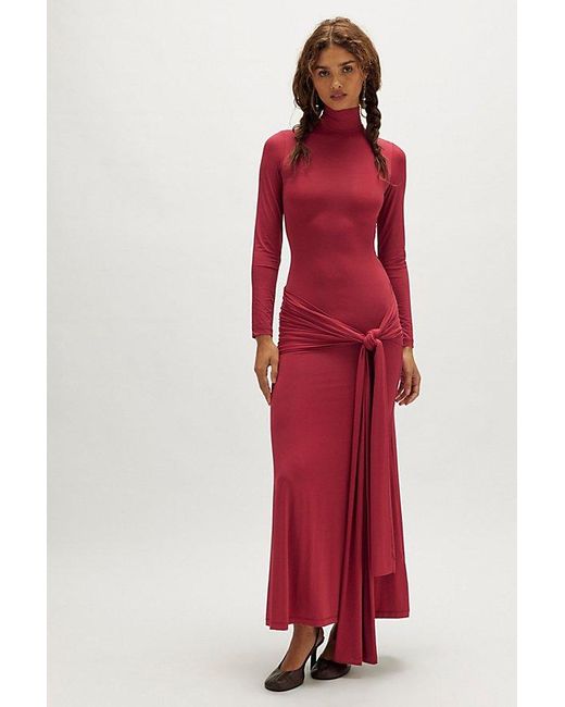 Bardot Red Alix Maxi Tie Front Dress