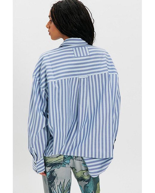 Free People Blue Freddie Striped Shirt