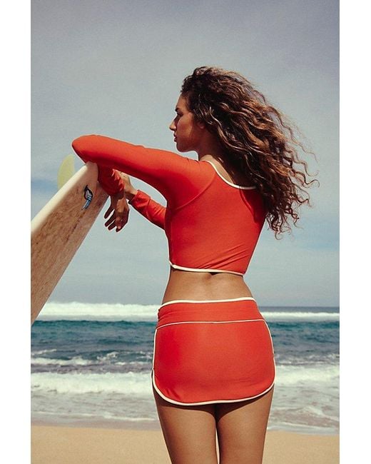 Strait The Label Red Lineup Surf Skort