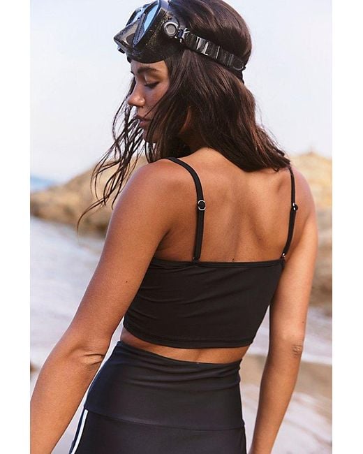 Salt Gypsy Green High-Neck Spaghetti Strap Recycled Crop Top