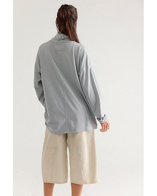 Free People Gray We The Free Nevada Solid Long Sleeve Top