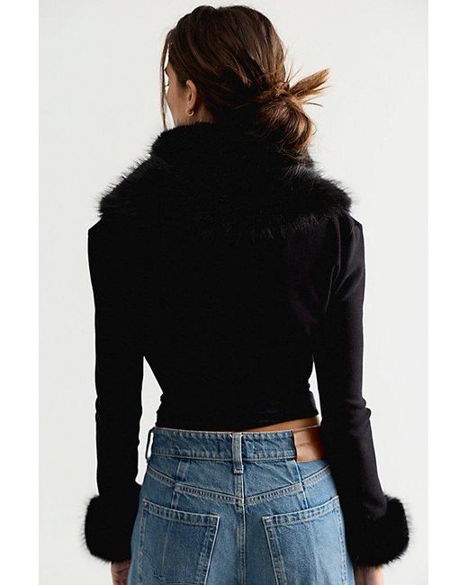 Free People Black Penny Lane Fur Bolero