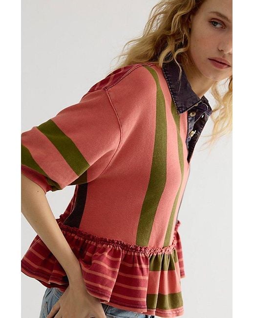 Free People Red Harbor Stripe Top