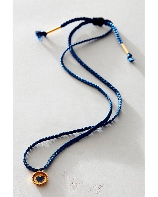 Free People Blue Pajorlolimon Cola Silk Necklace