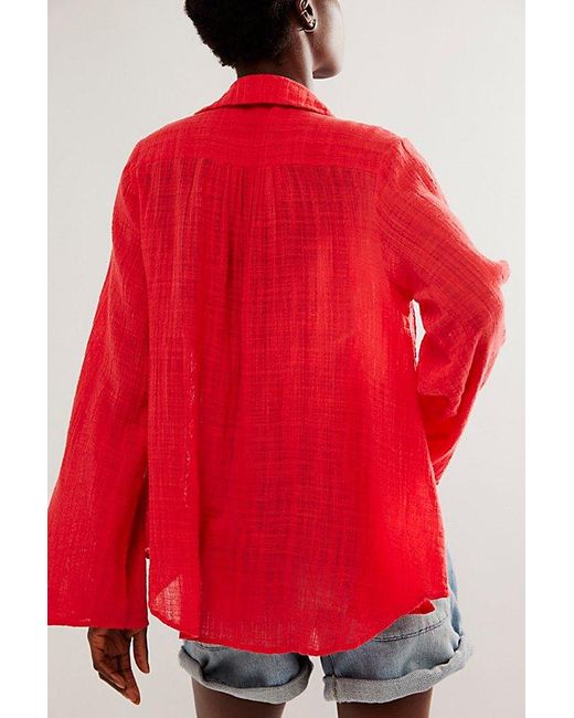 Free People Red Fp One Mila Shirt