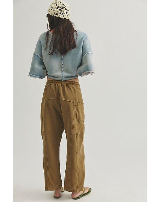 Free People Brown Jet Set Knit Pull-on Pants