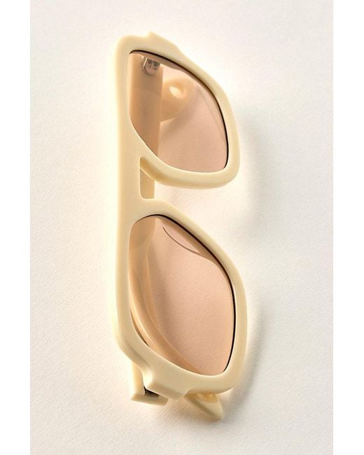 Elisa Johnson White Jane Aviator Sunglasses