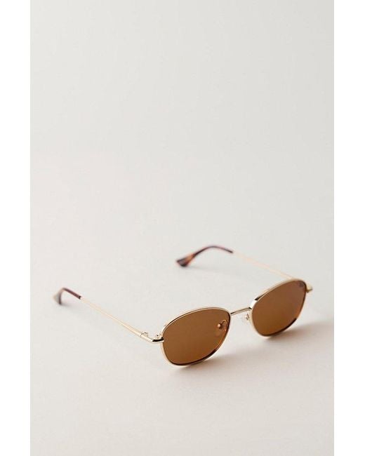 Free People Natural Bridgitte Square Polarized Sunglasses