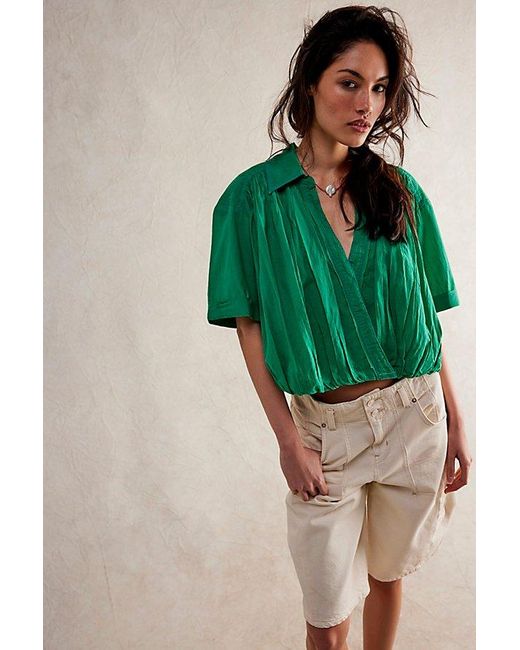 Free People Green We The Free Benny Shirt