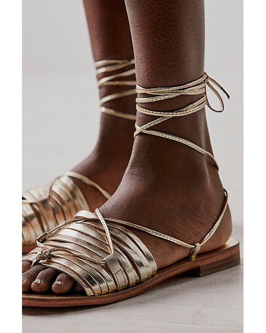 Free People Brown Cami Huarache Wrap Sandals