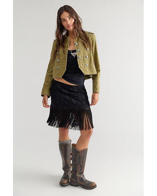 Nigel Preston Black Micro Mini Fringe Skirt