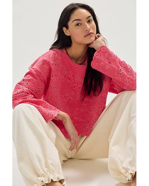 Free People Iris Embroidered Sweatshirt